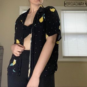 Lemon Button Up